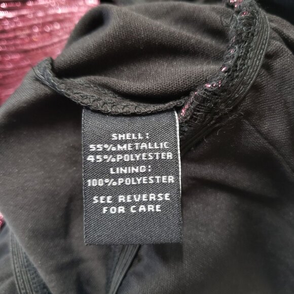 Chaus New York Metallic Plum Dolman Sleeve Blouse Size M Rhinestones Y2K Party - Picture 7 of 7